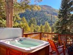 Private hot tub with mountain or starry night views